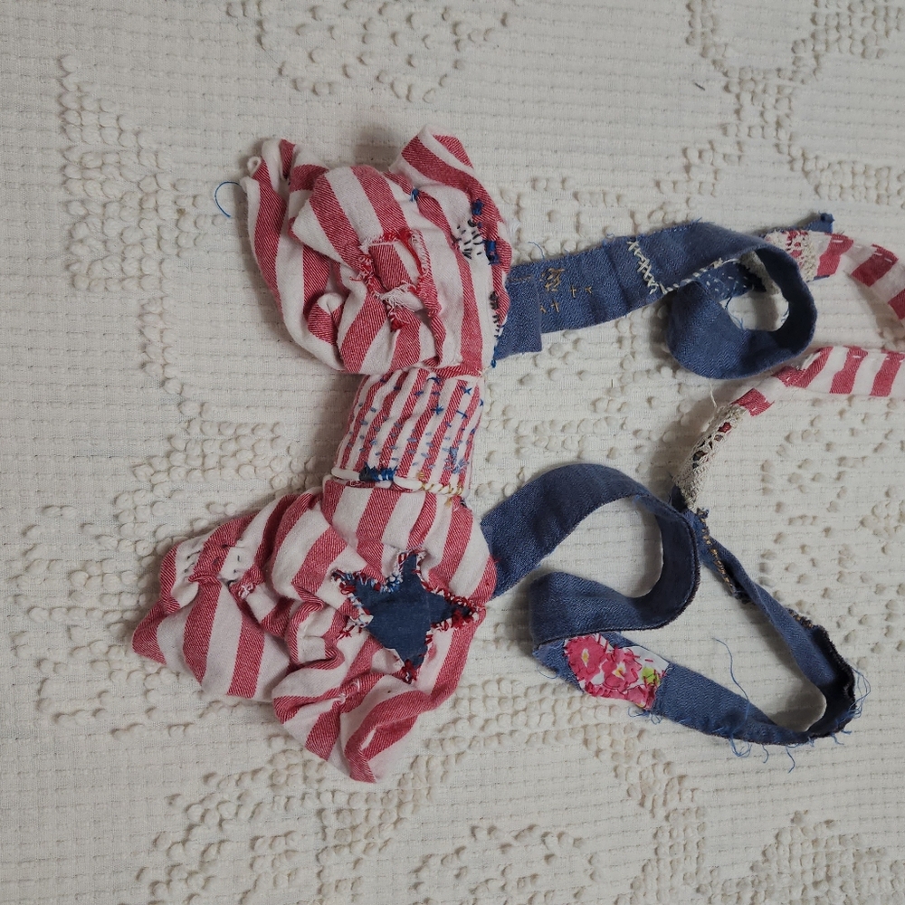 JABOT OOAK CHUNKY PATRIOTIC MOSSIE ANNA ARTISAN DESIGN NWT - Picture 6 of 14